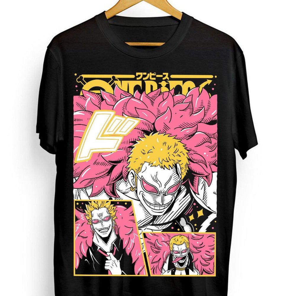 Doflamingo T-shirt One Piece Shirt Anime Manga Pirate Zoro Graphic Tee All Size